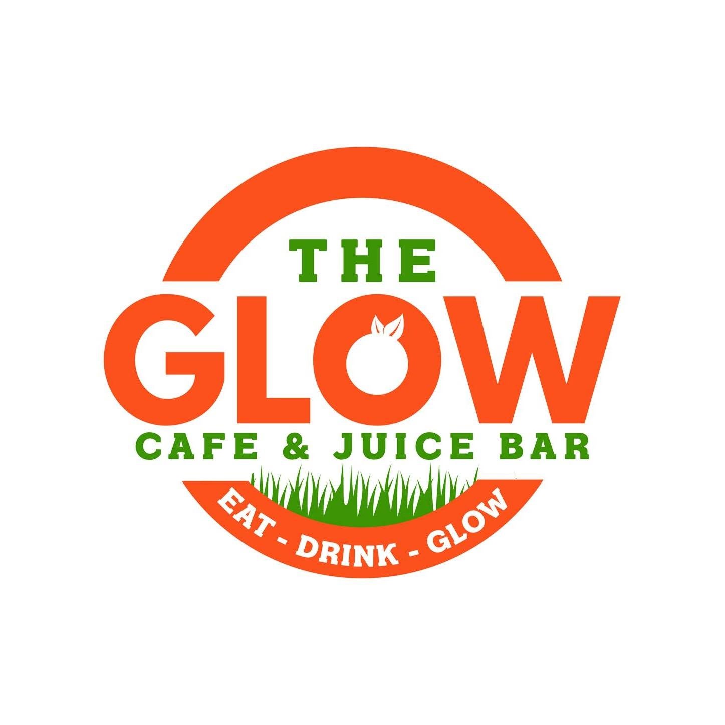 Fresh juice bar logo or poster. Glass with orange juice and juice in bottle  to go